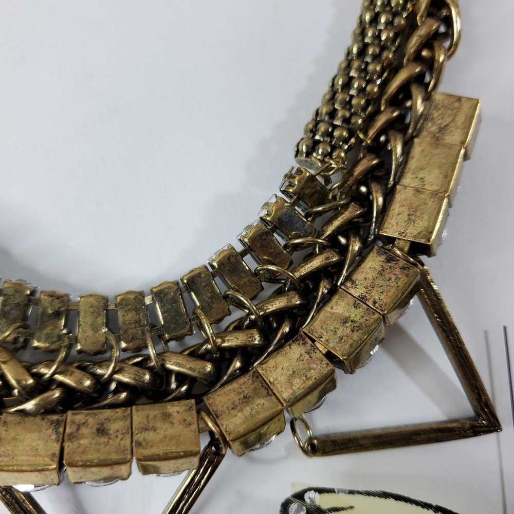 Chuncky Choker Style Metal Statement Necklace - Picture 6 of 8